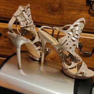 Elegant Irrodescent Women's Strappy Platform Heels